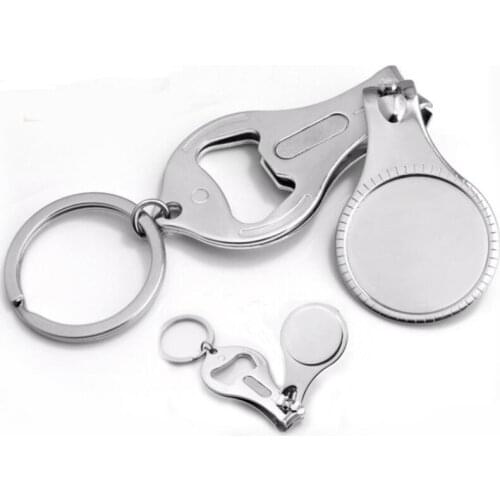 DIY 3 in 1 multi-function nail clippers bottle opener key chain creative bar beer utility hanging corkscrew key ring LX9294