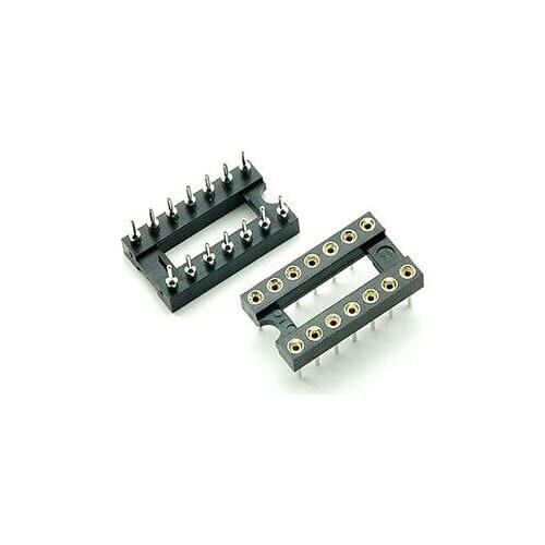 34PCS 14 Pin Round DIP IC Socket Adapter 14Pin Pitch 2.54mm Connector