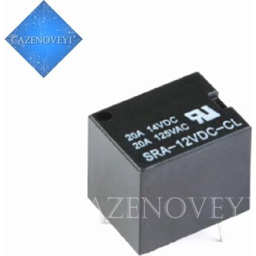 5pcs/lot 5V 12V 24V 20A DC Power Relay SRA-05VDC-CL SRA-12VDC-CL SRA-24VDC-CL 5Pin PCB Type In stock Black Automobile relay