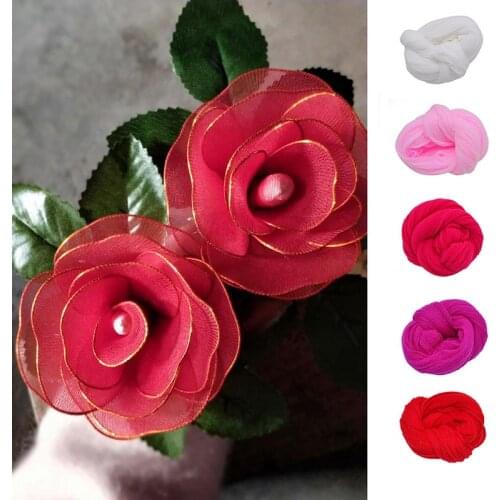 5pcs Tensile Nylon Stocking Flower Making Material DIY Ronde Handmade Craft Accessory Wedding Home DIY Nylon Flower Garden Decor