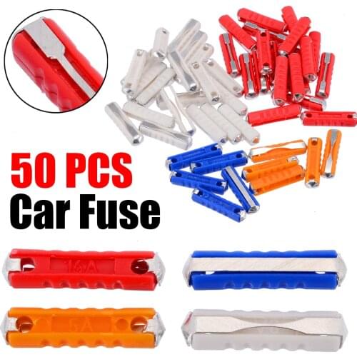 50Pcs/Set Classic Car Auto Fuses Kit Ceramic Continental Car Fuse Torpedo Bullet Assorted Box Continental Fuses