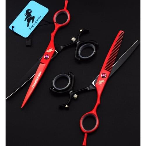 6.0in. Freelander 720 degree Rotating Handle Hairdressing Scissors Hair Cutting Scissors Set Barber Shears High Quality Salon