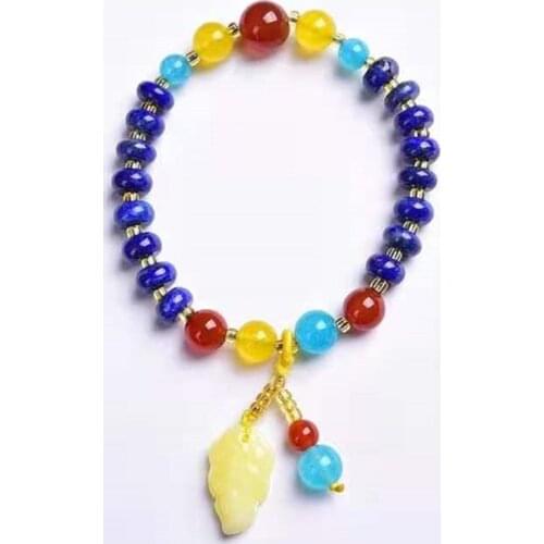 Afghan Lapis Lazuli Beads Single Circle Bracelets Couple Men Jewelry For Making Charms Friendship Gifts Healing Crystals Stones