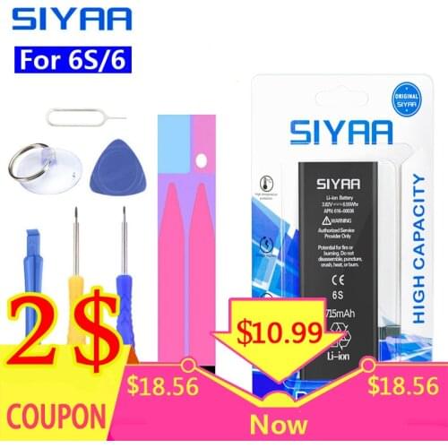 SIYAA Battery For iPhone 6S 6 Replacement Mobile Phone Batteries For iPhone 6 6S With Repair Tools High Capacity 1715mAh Lithium