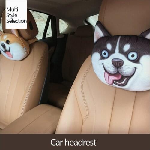 Creative personalized automotive products headrest activated carbon car neck pillow 3D printing animal head car accessories