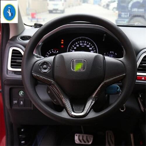 Yimaautotrims Auto Accessory Steering Wheel Strip Cover Kit Trim Fit For Honda HRV HR-V Vezel 2014 - 2019 ABS Matte Carbon Fiber