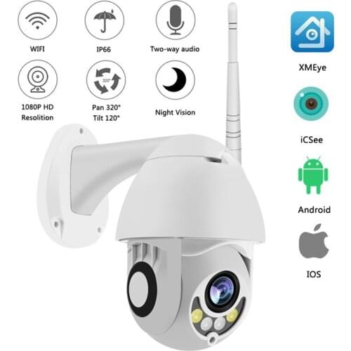 1080P Wireless PTZ Speed Dome IP Camera WiFi Outdoor Two Way Audio CCTV Security Video Network Surveillance Camera P2P