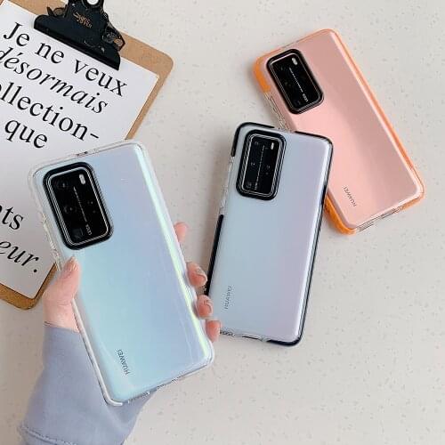 Business Clear Shockproof Phone Case For Huawei P20 P30 P40 Pro Mate 20 30 Pro Nova 5 6 7 Soft TPU Full Body Phone Cover