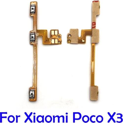 10Pcs New For Xiaomi Poco X3 Power Switch Volume on / off Side Key Button For Mi Poco X3 Flex Cable Replacement Parts