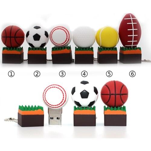 Pendrive 64gb 128gb Usb Flash Drive 16gb 8gb Cartoons Usb Memory Stick 32gb Sport Basketball Football Volleyball Baseball U Disk