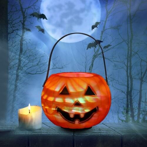 Halloween Pumpkin LanternIndoor Outdoor Decorations Round Lightened Jack-o-Lantern For Indoor Yard Graden Decor Light Lawn New