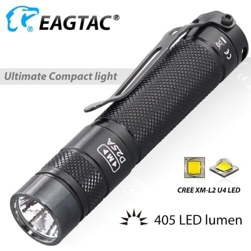 EAGTAC D25A XM-L2 Luminus SST20 NW LED Flashlight 405 Lumen AA Battery 14500 EDC Torch