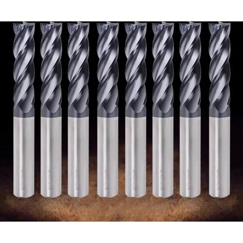 Endmill Cutting HRC50 4 Flute Mill 1/1.5/2/2.5/3/4/5/6mm Alloy Carbide Tungsten Steel Milling Cutter End Mill Metal Cutter