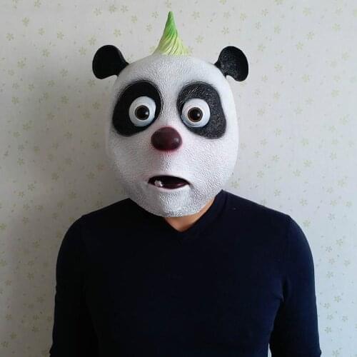 Panda Headgear Mask Latex Funny Adult Animal Headgear Children Anime Cute Animal Mask Full Face