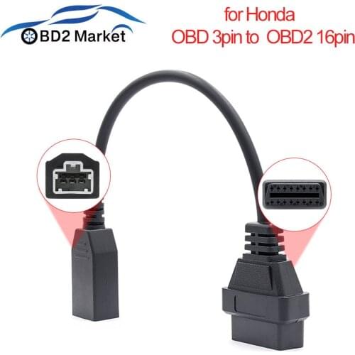 OBD2 Converter Cable For Honda 3pin to 16pin obd2 connector Compatible Diagnostic Tool Scanner OBD OBDII Extension cable