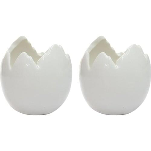 2Pcs Ceramic Flower Pots Chickens Eggs Succulent Plants Pot Vase Home Decoration Succulent Cactus Indoor Plant Pot