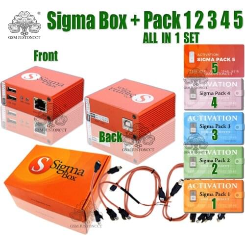 Sigma Box with 9 Cable Set + Sigma Pack 1, 2, 3 ,4 ,Activations For Mobile Phone Unlock&Flash&Repairing For China Mobile Phone