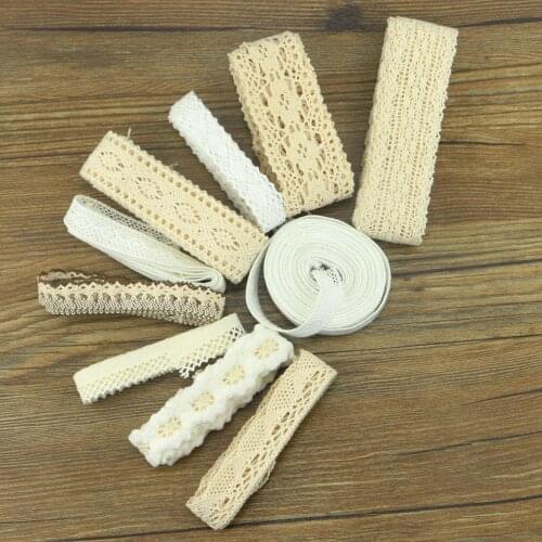 New 10YARD/Lot Handmade Patchwork Cotton Material Lace Ribbon For Home DIY Sewing Wedding Crafts Decoration COTTON LACE