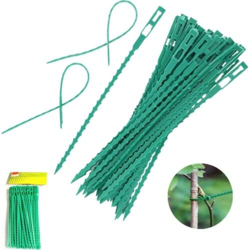 50/100Pcs Reusable Gardening Cable Ties Plant Support Shrub Fastener Tree Locking Adjustable Plastic Cable Ties Tools
