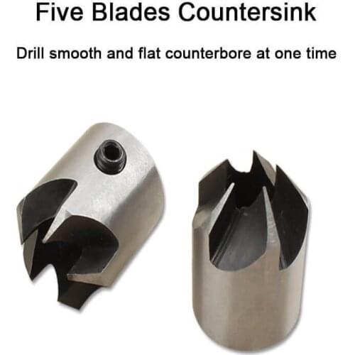 Woodworking Drilling Chamfer Tool Set Countersink Drill Bit Set for Wood Durable JDH88