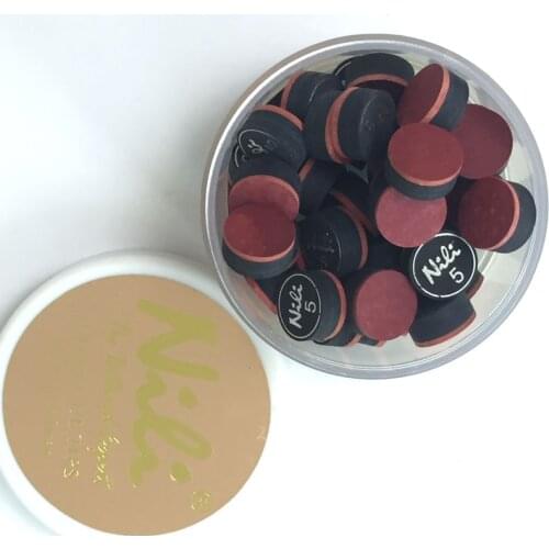 Xmlivet 50pcs/lot 2017 New Taiwan NILI 5layers Pigskin Billiard cue tips Black+red 14mm Pool cue tips for Pool House