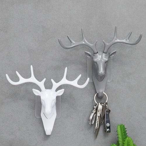 Wall Hanging Hook Vintage Deer Head Antlers for Hanging Clothes Hat Scarf Key Deer Horns Hanger Rack Wall Decoration
