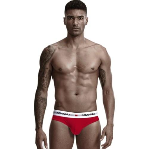 New mens sexy cotton panties sports breathable underwear low waist briefs plus size M-2XL Underpants Male Shorts U Convex Pouch