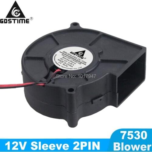 5 Pieces LOT Gdstime DC 12V 2Wire Cooling Brushless Blower Fan 7530 75mm 75x30mm 7530s