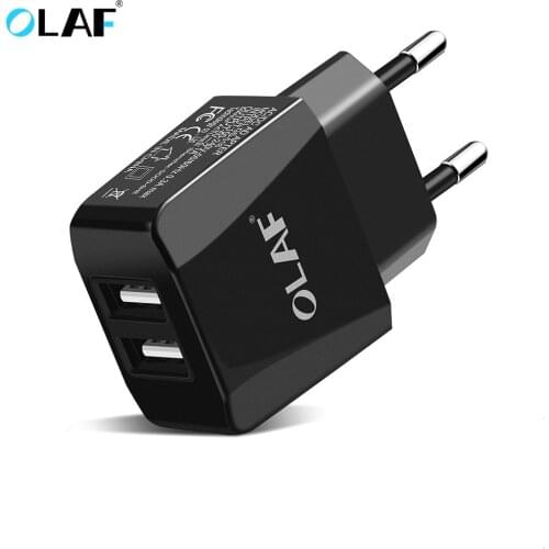 OLAF Dual USB Charger, Mobile Phone EU Charger Plug Travel Wall Charger Adapter For iPhone Max iPad Samsung Xiaomi Phone Charger
