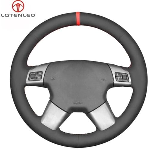 LQTENLEO Black Suede Steering Wheel Cover For Opel Vectra C 2002-2005 Signum 2003-2005 Vauxhall Vectra Signum Holden Vectra 2004