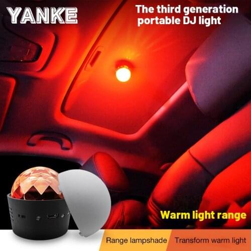 Portable Dj Light Led Stage Lights Crystal Little Magic Ball Lamp Usb Voice Control Christmas Atmosphere Light for Home Car