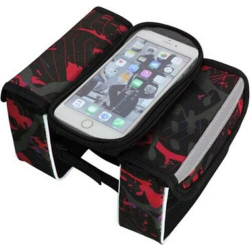 Frame Bag and Riding Equipment Mountain Bike Front Bag, Touch Screen Mobile Phone Bag, Saddle Bag, Upper Tube Bag