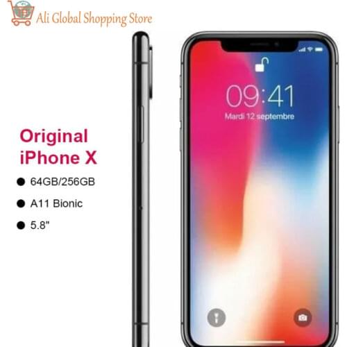 Original Apple iPhone X 3GB RAM 64/256GB ROM 5.8" iOS Hexa Core Smart Phone 12.0MP Dual Back Camera Unlocked 4G LTE Mobile Phone