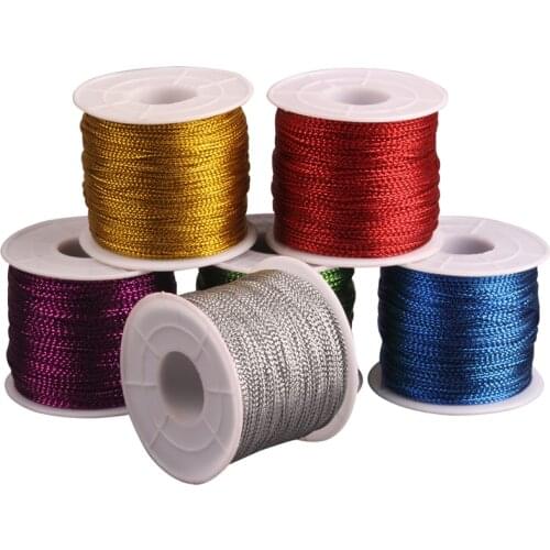 100m 1mm Rope Gold Silver Red Cord Thread Cord String Strap Ribbon Rope Tag Line Bracelet Making No-slip Clothing Gift Decor
