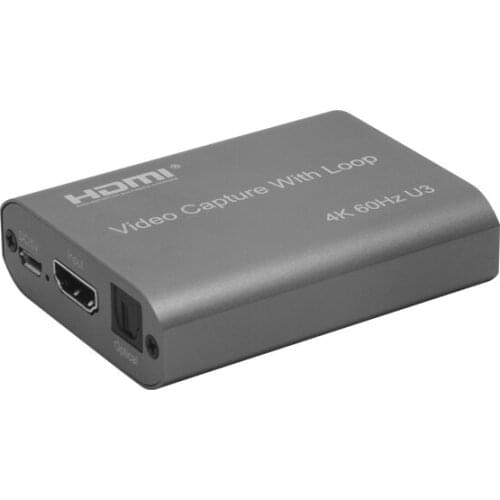 HDMI video capture with Loop 4K@60HZ suport USB storage separate the HD video and audio signal USB 3.0 Grabber for PS4