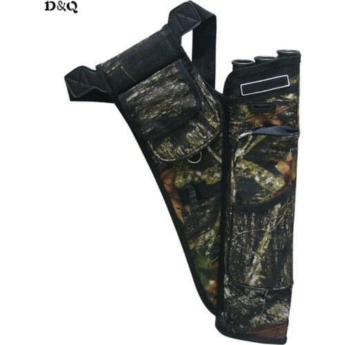 Camo Archery Hunting Bow Arrow Quiver Holder Bag for Outdoor Shooting Target Practice Games 3 Tubes Waist Arrow Storage Pouch