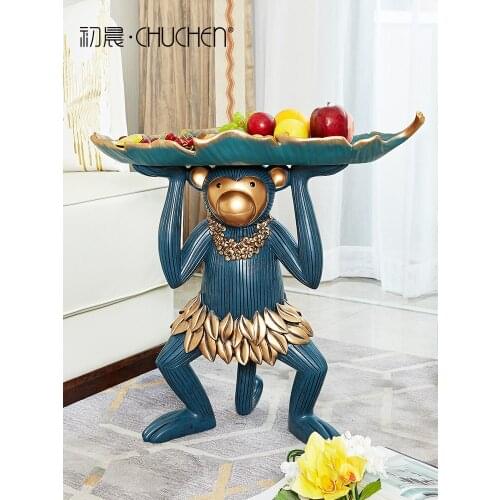 Creative Living Room Floor Decorations Large Monkey Tray Sofa TV Cabinet Next To Modern Nordic Home Soft Decorations