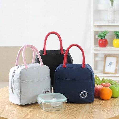Waterproof Oxford Portable Lunch Bags For Women Student Insulated Lunch Box Bag Thermal Food Storage Bags Office School Picnic