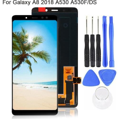 Replacement AMOLED Touch Screen Digitizer for Samsung A8 2018 A530 A530F/DS (With disassembly tool)