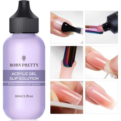 BORN PRETTY 60/20ml Nail Liquid Slip Solution for Nails Quick Extension Acrylic Nail Gel Nail Extension Nail Art Manicure Tools