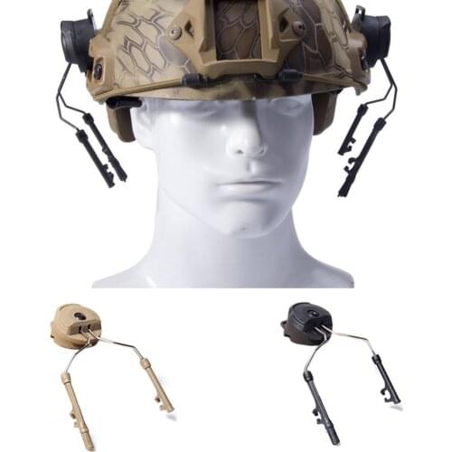 1 Pair Tactical Helmet Headset Support Rail Adaptor Suspension Headphones Bracket Hunting Earmuffs Left Right Side Attachments