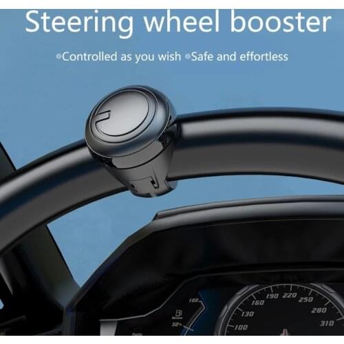 1PC Turning Steering Wheel Spinner Knob 360 Degree Rotation Metal Bearing Power Handle Ball Shaped Booster Universal Fit Black