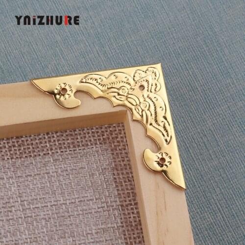 12pcs/set Antique Corner Protector Metal Storage Box Corner Protection Jewelry Wine Gift Box Wooden Case Retro Corner Protector