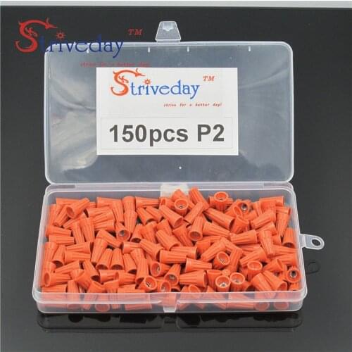 150pcs/box P2 New Rotating terminal crimping cap P1 helical spring-type Terminal cap Orange color