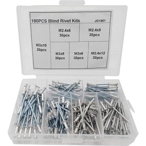 180Pcs Nail Decoration Aluminium Blind Rivet Rivet Kits For Furniture ortment Kit