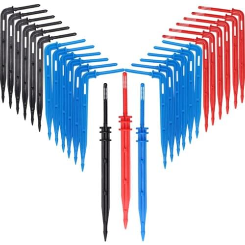 25-50PCS 1/8'' Bend Arrow Dripper Micro Irrigation Dropper Emitters 3/5mm Hose Connector Garden Flower Potted Saving Watering