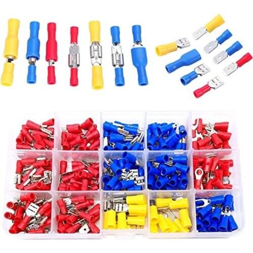 280/300pcs Assorted Spade Terminal Wire Cable Connector Electrical Crimp Spade Ring Terminals Female Male PVC Connector