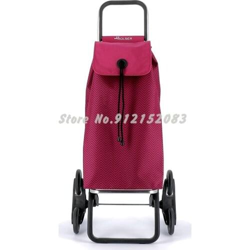 Six-wheel Climbing Stairs Can Go Upstairs To The Grocery Shopping Cart, Folding 43l Storage Shopping Cart