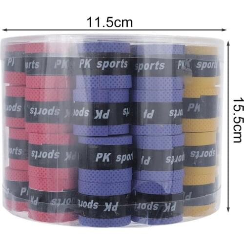 60pcs/box Badminton Hand Gel Anti Slip Tapes Durable Tape Handle Grip Sweat Absorbent Rod Tennis Racket Overgrips Squash