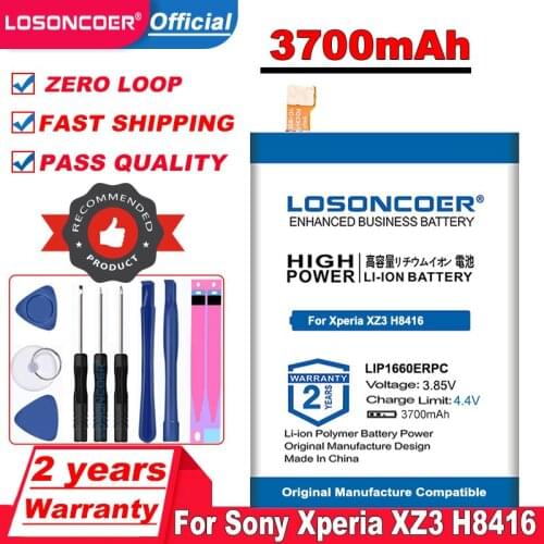 LOSONCOER LIP1660ERPC 3700mAh Larger Capacity Battery for Sony Xperia XZ3 H8416 H9436 H9493 Smart Phone Batteries